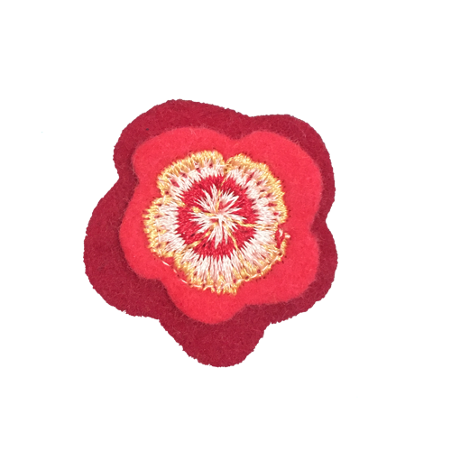 Bloem button rood