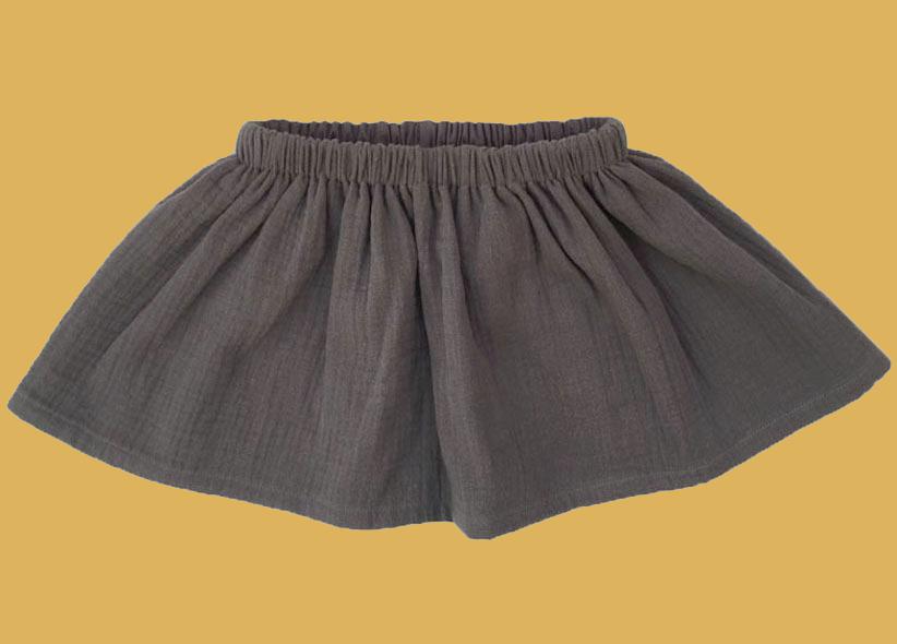 Rok "Double Gauze" katoen - antraciet