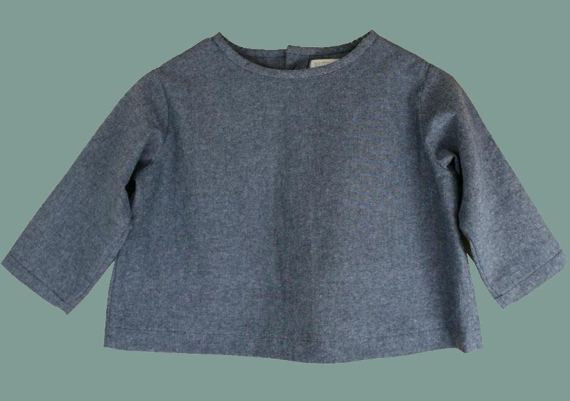 Unieke Blouse van 100% katoen - donkerblauw